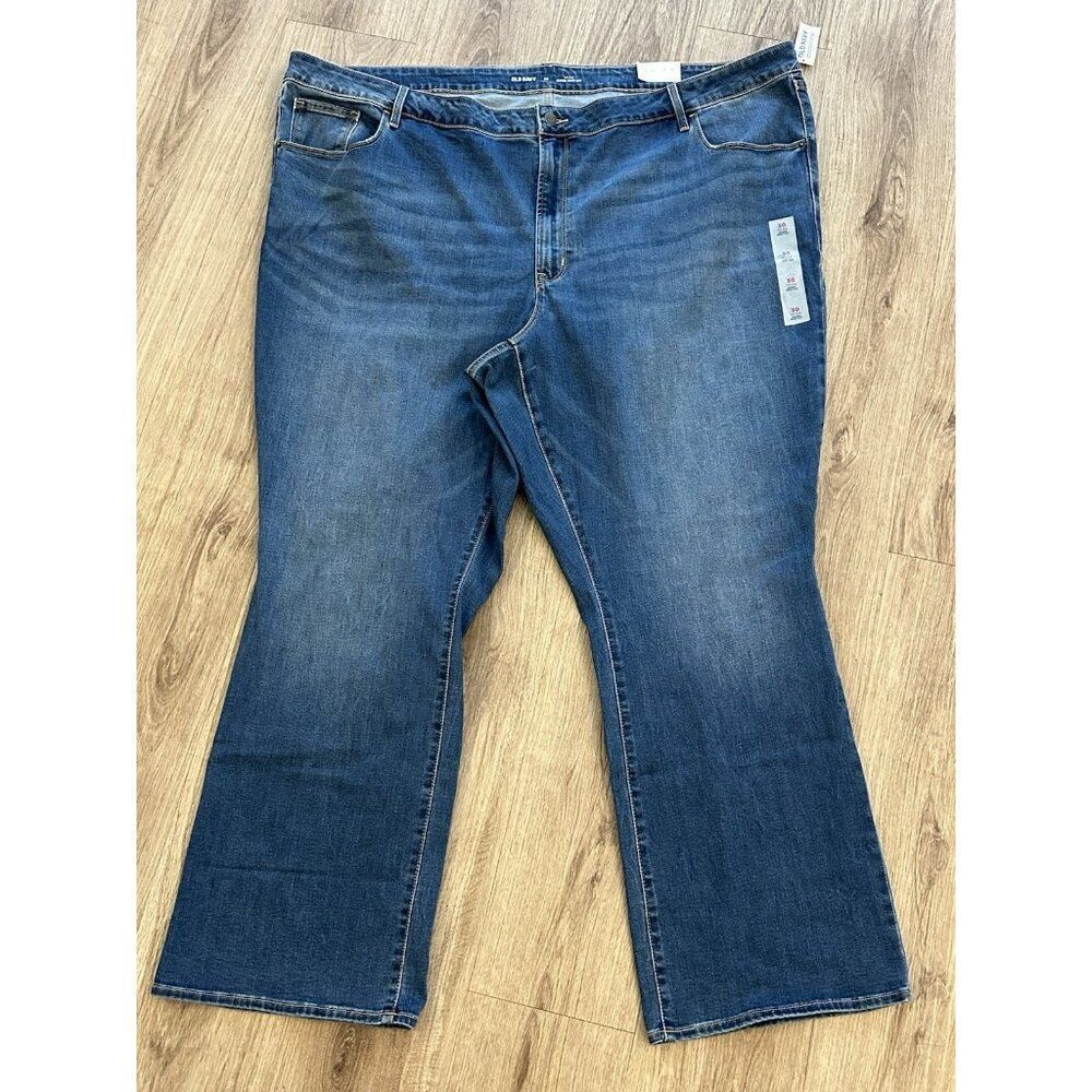 Old Navy Womens Plus Size 30 Mid-Rise Kicker Bootcut Denim Blue Jeans NWT! A6439